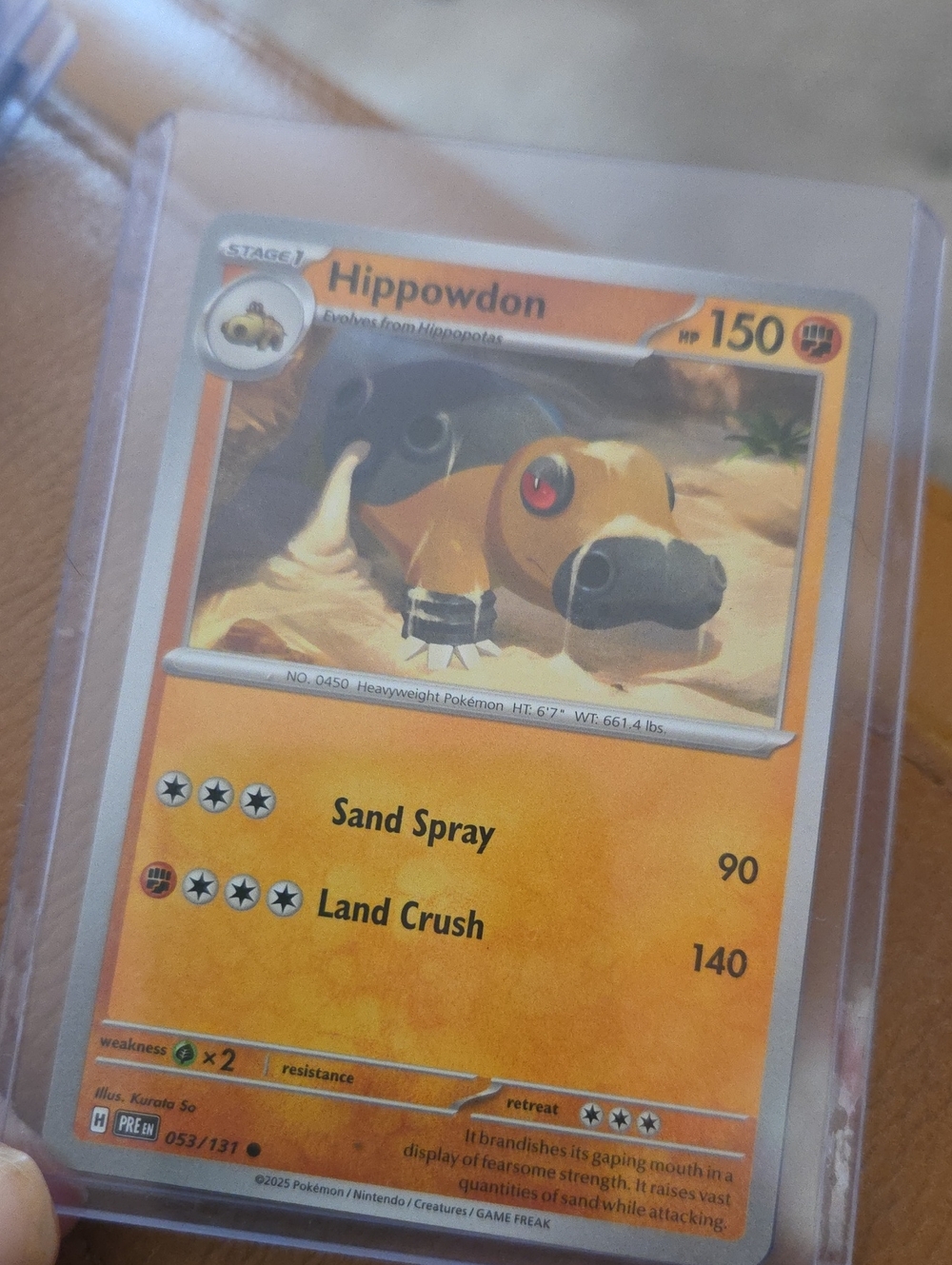 2 Pokemon Hippowdon Card - Orange, Brown